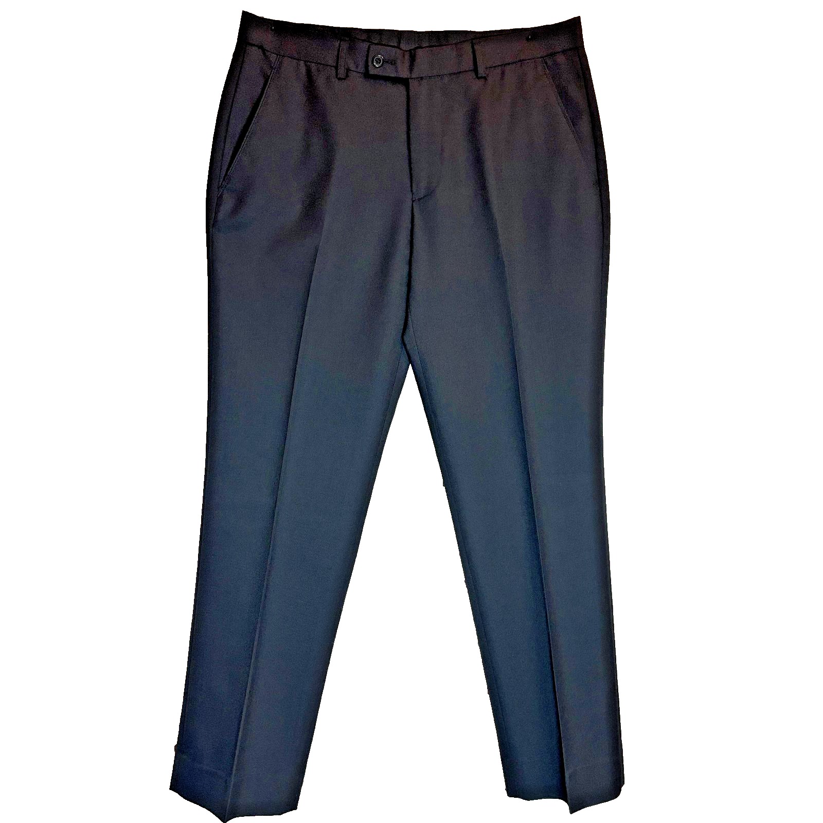 Hugo Boss Luxe Dress Pants Wool Silk W34x32 Black Made In Italy Mint